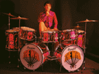 Keith Moon at his 'Pictures Of Lily' kit,